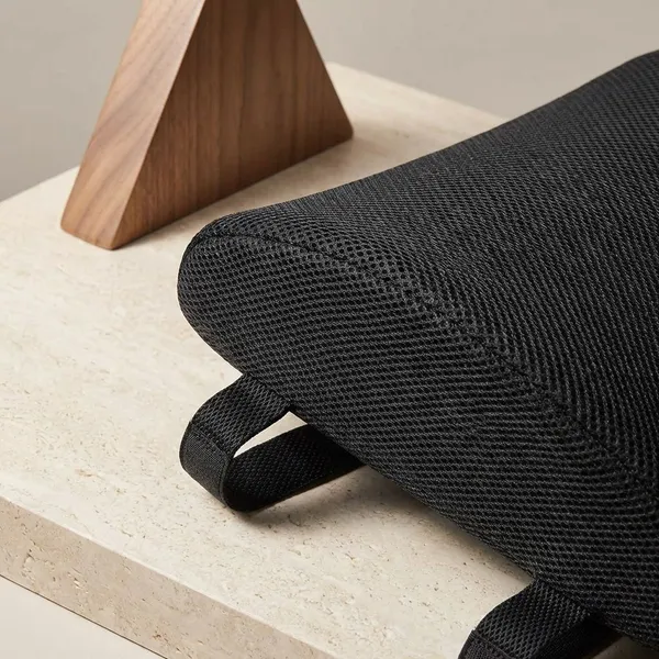 HALF_LUMBAR_BACK_REST_PILLOW-_Black_Mesh_Fabric_Premium_Pillow_For_Comfort