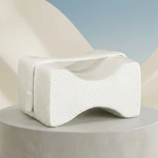 KNEE_PILLOW-_White_Knitted_Fabric_With_Gel_Memory_Foam_Premium_Pillow_For_Sleep_And_Comfort