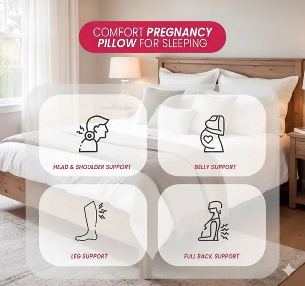 PREGNANCY_C_SHAPED_PILLOW_-Pink_Fabric_And_Polyester_Fiber_Premium_Pillow_For_Sleep_And_Comfort