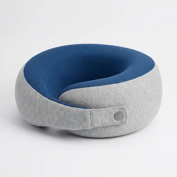 NECK_PILLOW_SNOOZED_-Blue_And_Grey_Velvet_Fabric_And_Gel_Memory_Foam_Premium_Pillow_For_Sleep_And_Comfort