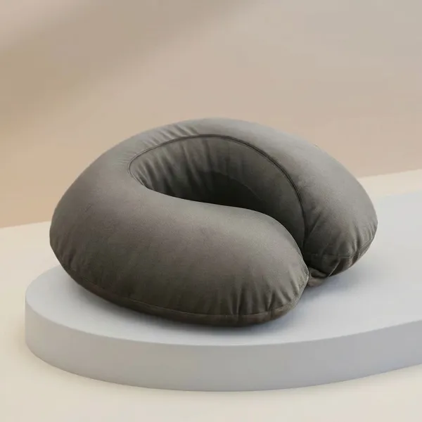 TRAVEL_NECK_U_SHAPED_PILLOW-Blue_And_Grey_Velvet_Fabric_And_Gel_Memory_Foam_Premium_Pillow_For_Sleep_And_Comfort