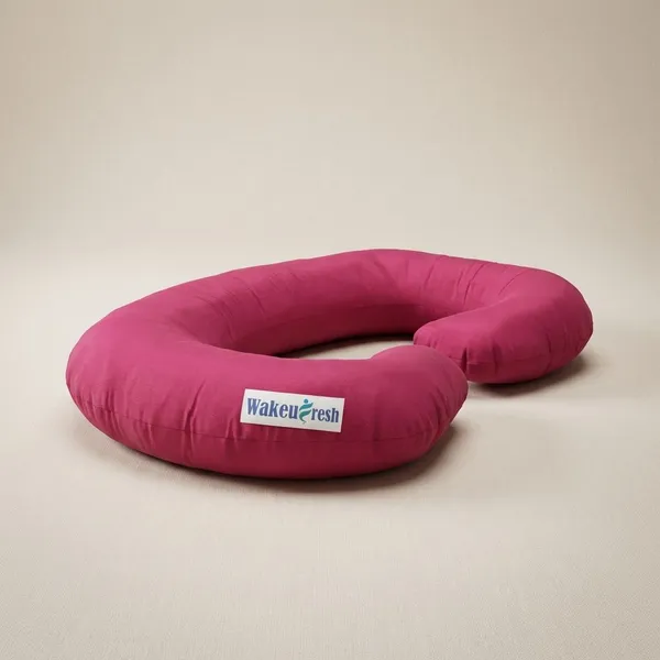 PREGNANCY_C_SHAPED_PILLOW_-Pink_Fabric_And_Polyester_Fiber_Premium_Pillow_For_Sleep_And_Comfort