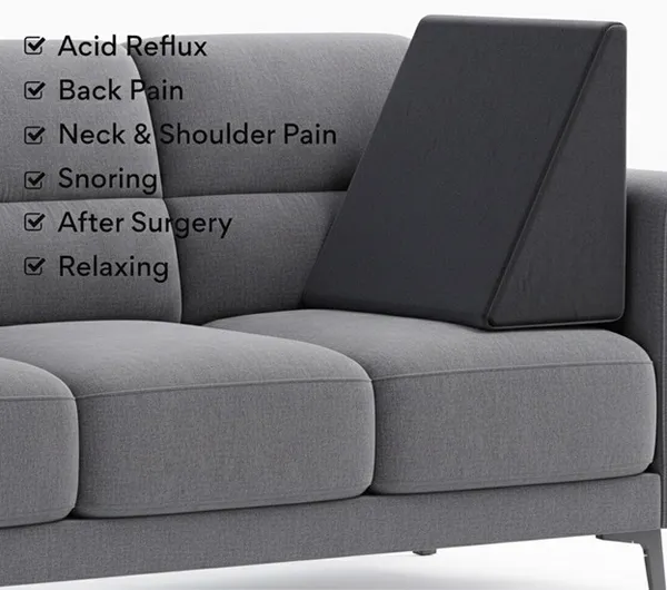 WEDGE_PILLOW-_Black_/Grey_Fabric_And_Gel_Memory_Foam_Premium_Pillow_For_Sleep_And_Comfort