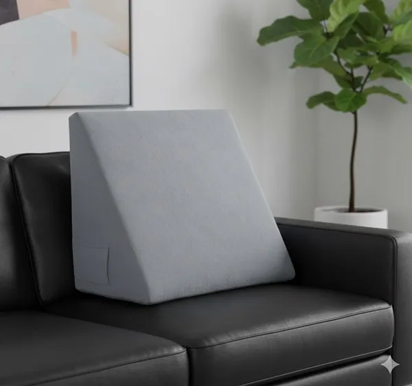 WEDGE_PILLOW-_Black_/Grey_Fabric_And_Gel_Memory_Foam_Premium_Pillow_For_Sleep_And_Comfort