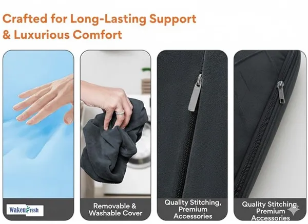 WEDGE_PILLOW-_Black_/Grey_Fabric_And_Gel_Memory_Foam_Premium_Pillow_For_Sleep_And_Comfort