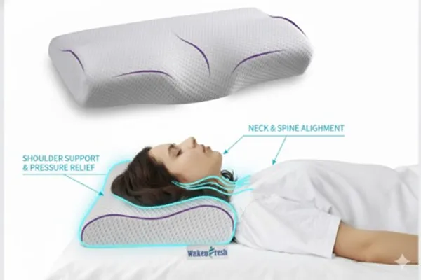 CERVICAL_PILLOW_-White_Knitted_Fabric_And_Gel_Memory_Foam_Premium_Pillow_For_Sleep_And_Comfort