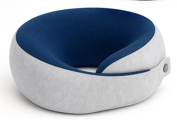 NECK_PILLOW_SNOOZED_-Blue_And_Grey_Velvet_Fabric_And_Gel_Memory_Foam_Premium_Pillow_For_Sleep_And_Comfort