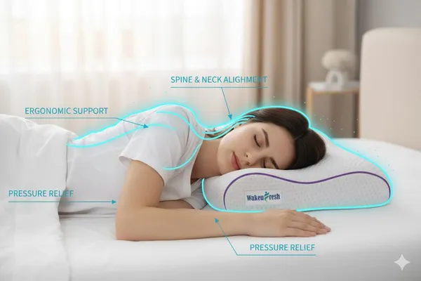 CONTOUR_PILLOW_-_White_Knitted_Fabric_And_Gel_Memory_Foam_Premium_Pillow_For_Sleep_And_Comfort