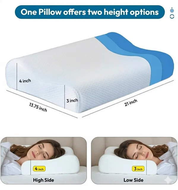 CONTOUR_PILLOW_-_White_Knitted_Fabric_And_Gel_Memory_Foam_Premium_Pillow_For_Sleep_And_Comfort