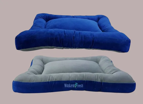 PET_PILLOW-_Grey_And_Blue_Velvet_Fabric_Premium_Pillow_For_Sleep_And_Comfort