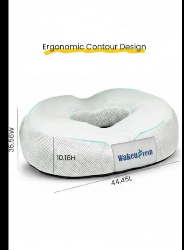 DONUT_PILLOW_-_White_/_Grey_Mesh_Fabric_Premium_Pillow_For_Sleep_And_Comfort