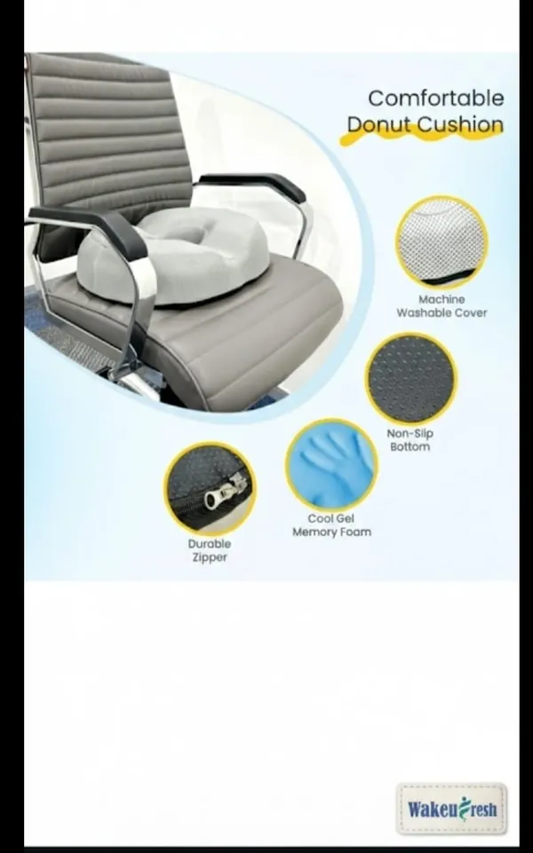 DONUT_PILLOW_-_White_/_Grey_Mesh_Fabric_Premium_Pillow_For_Sleep_And_Comfort