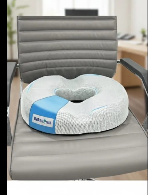 DONUT_PILLOW_-_White_/_Grey_Mesh_Fabric_Premium_Pillow_For_Sleep_And_Comfort