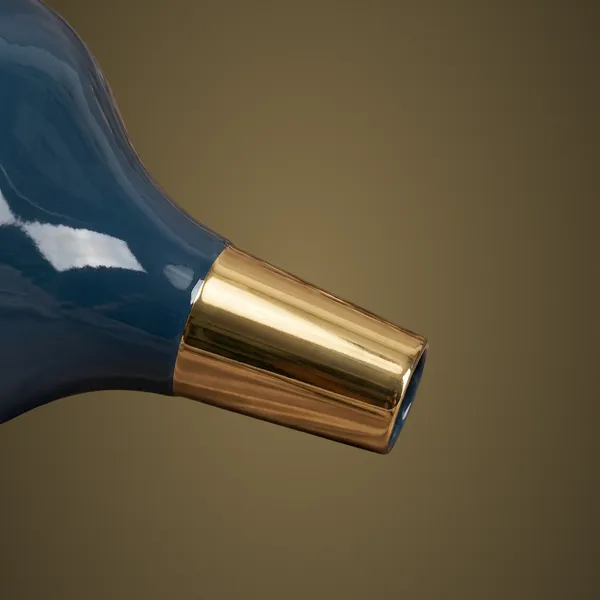 10115_Blue_Round_Metal_Small_Vase