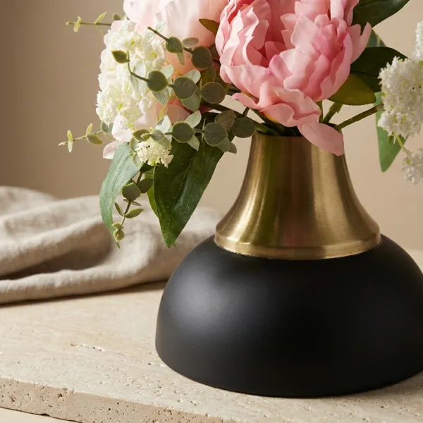 10116_Black/Gold_Metal_Vase_Big