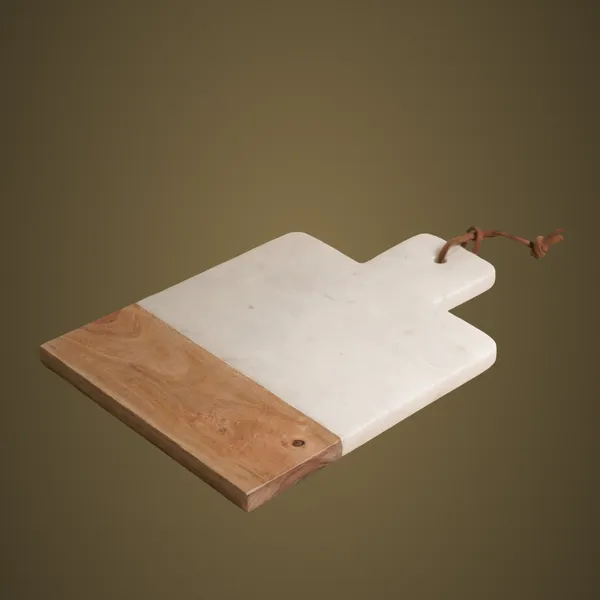 CB02_White_Marble_&_Wood_Chopping_Board_12x8"