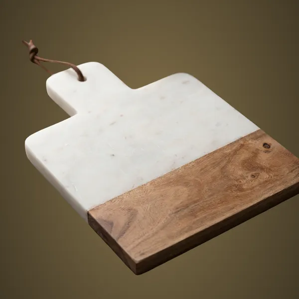 CB02_White_Marble_&_Wood_Chopping_Board_12x8"