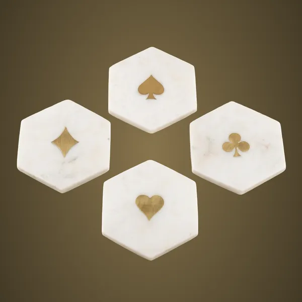 CS110_White_Marble_Coasters_w/brass_inlay_S/4