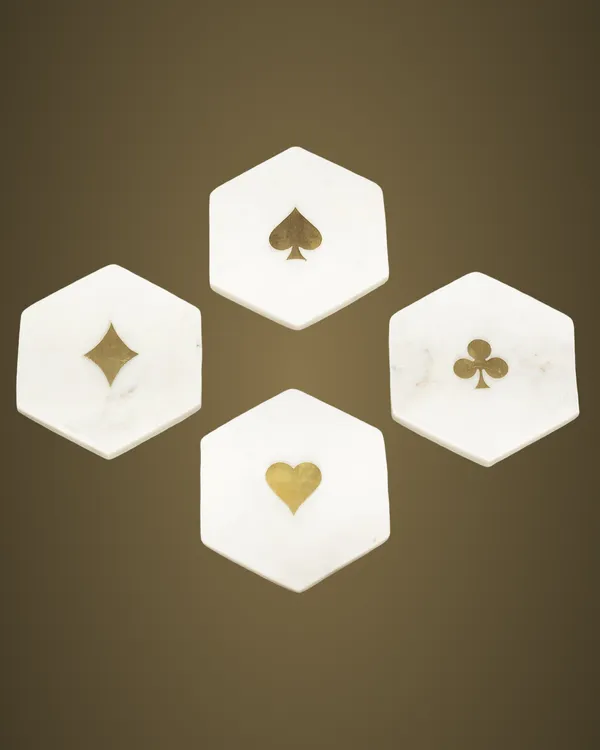 CS110_White_Marble_Coasters_w/brass_inlay_S/4
