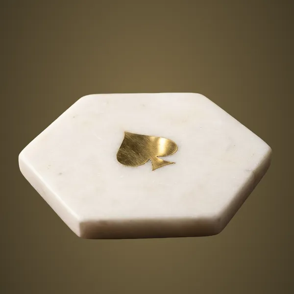 CS110_White_Marble_Coasters_w/brass_inlay_S/4