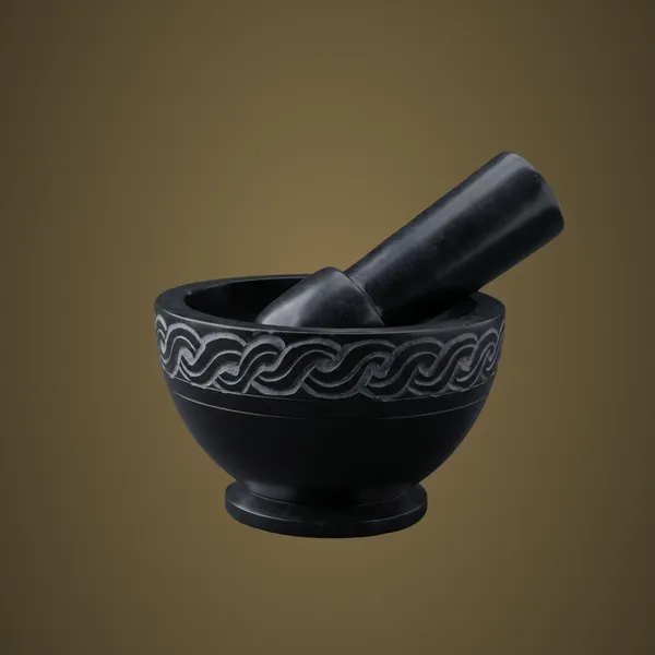 PM19_Black_Marble_Pestle_Mortar_4.75x4.75x3”