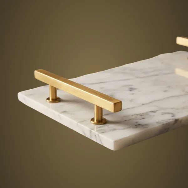 TR29_White_Marble_Tray_w/metal_handles_14x8”