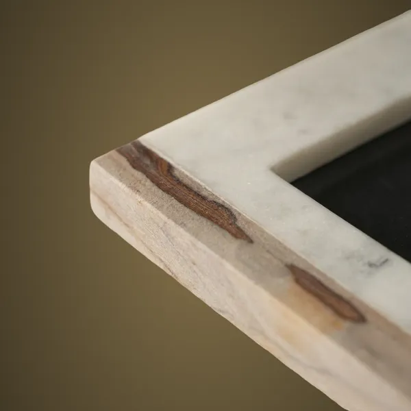 PF03_White_Marble_&_Wood_Photo_Frame_8x10"