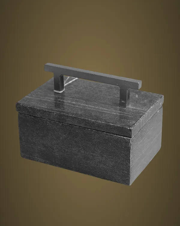 BX42_Black_Marble_Box_w/metal_lid_6x4x3”