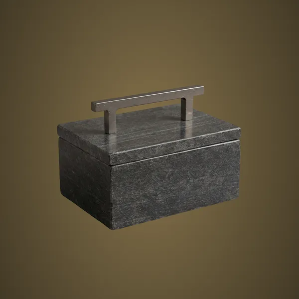BX42_Black_Marble_Box_w/metal_lid_6x4x3”