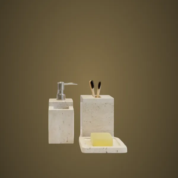 BS391-92-93_Travertine_Marble_Lotion_Pump_Bathset