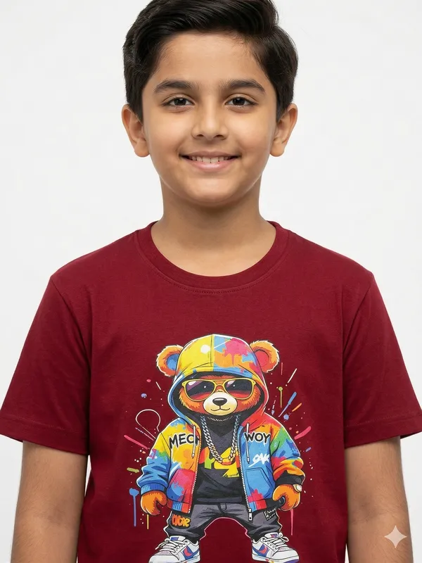 Maroon_100%_Cotton_Graphic_Dtf_Print_T_Shirt_For_Boys