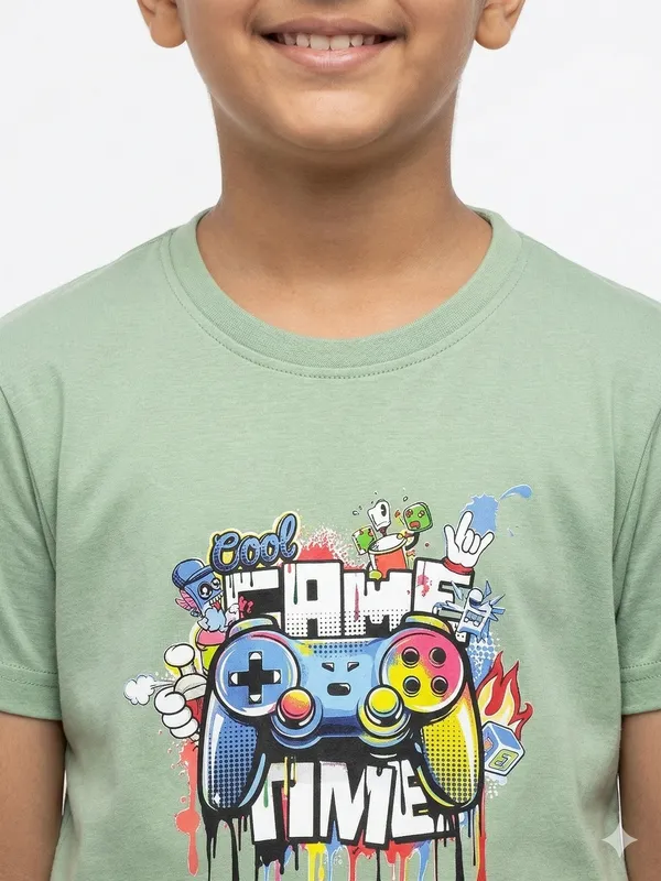 Light_Green_100%_Cotton_Graphic_Dtf_Print_T_Shirt_For_Boys