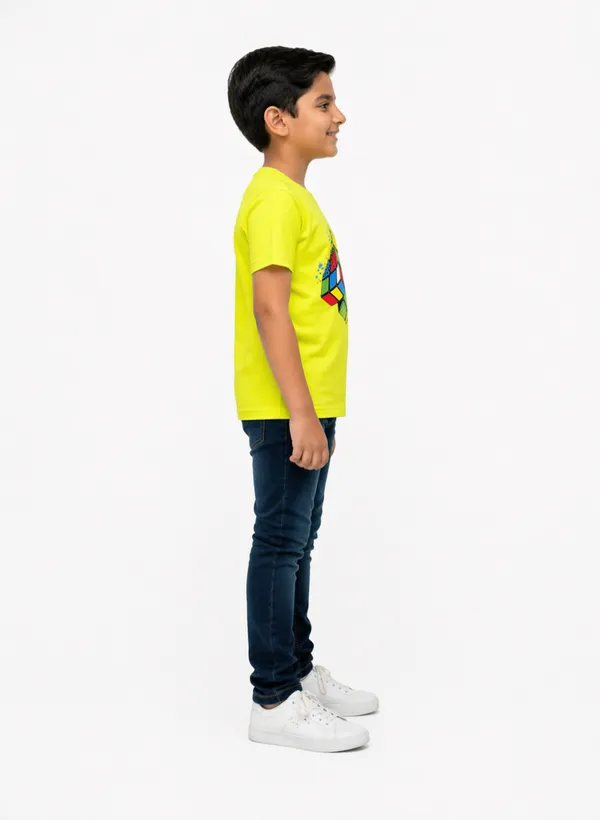 Neon_Green_Cotton_Rubik_Cube_Graphic_Print_T_Shirt_For_Boys