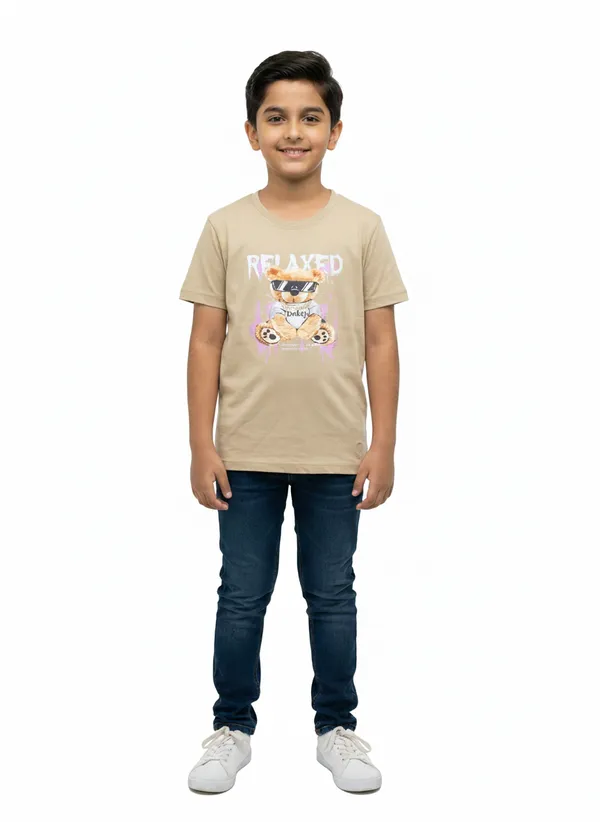 Beige_100%_Cotton_Graphic_Print_Dtf_T_Shirt_For_Boys