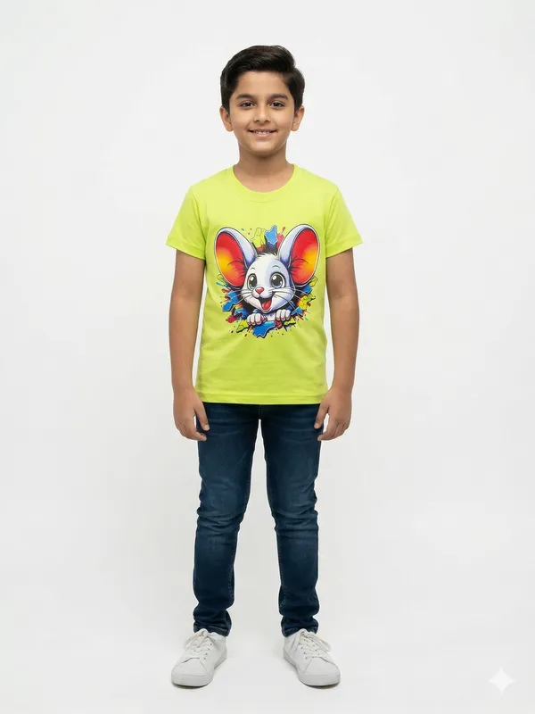 Neon_Green_Cotton_Graphic_Dtf__Print_T_Shirt_For_Boys
