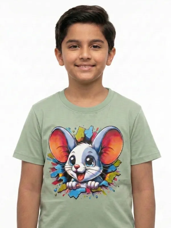 Light_Green_100%_Cotton_Graphic_Print_T_Shirt_For_Boys