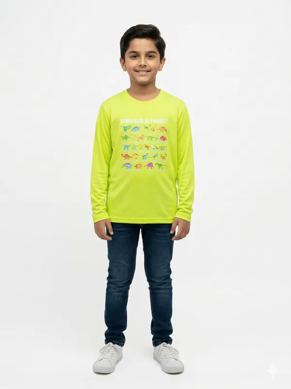 Neon_Green_Cotton_Full_Sleeve_Graphic_Print_T_Shirt_For_Boys