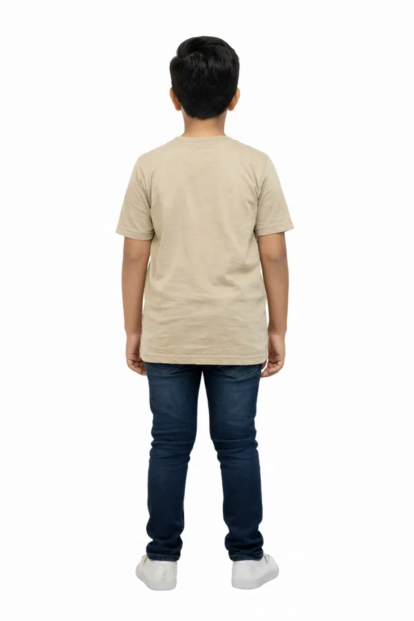 Beige_100%_Cotton_Bison_Wilderness_Graphic_Dtf__Print_T_Shirt_For_Boys