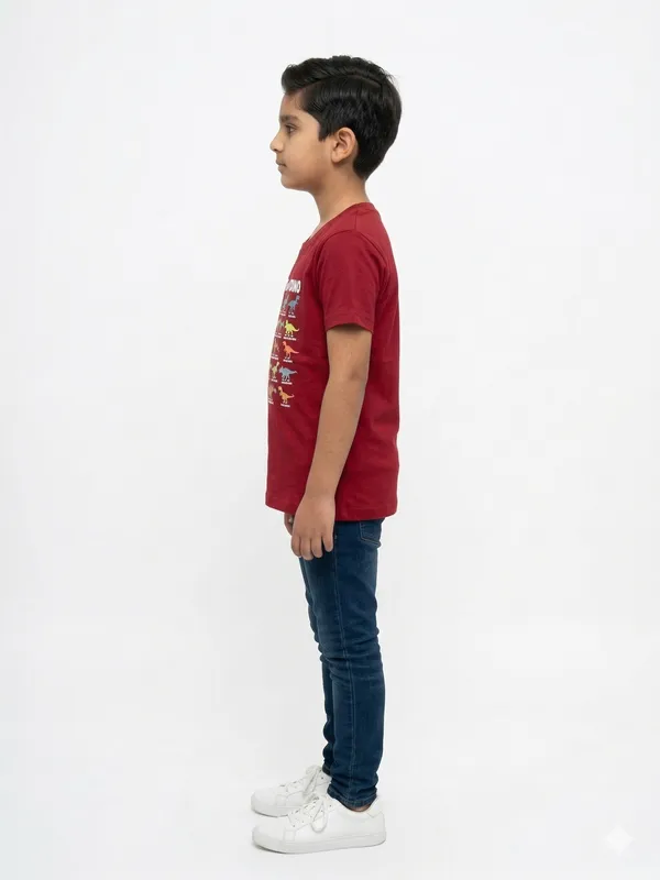 Maroon_100%_Cotton_Graphic_Dtf_Print_T_Shirt_For_Boys