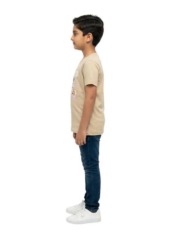 Beige_100%_Cotton_Graphic_Print_Dtf_T_Shirt_For_Boys