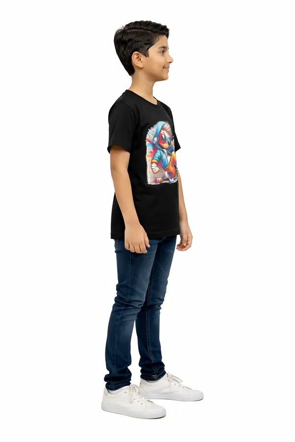 Black_100%_Cotton_Graphic_Dtf_Print_T_Shirt_For_Boys