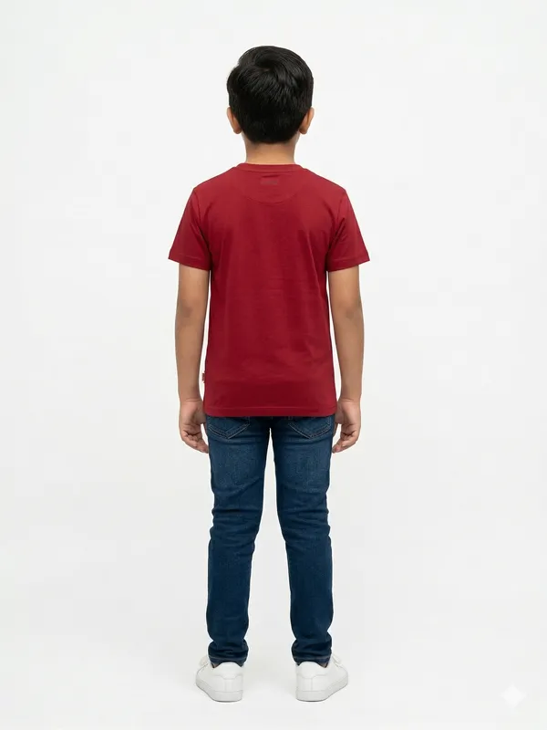 Maroon_Cotton_Regular_Fit_Half_Sleeve_T_Shirt_For_Boys