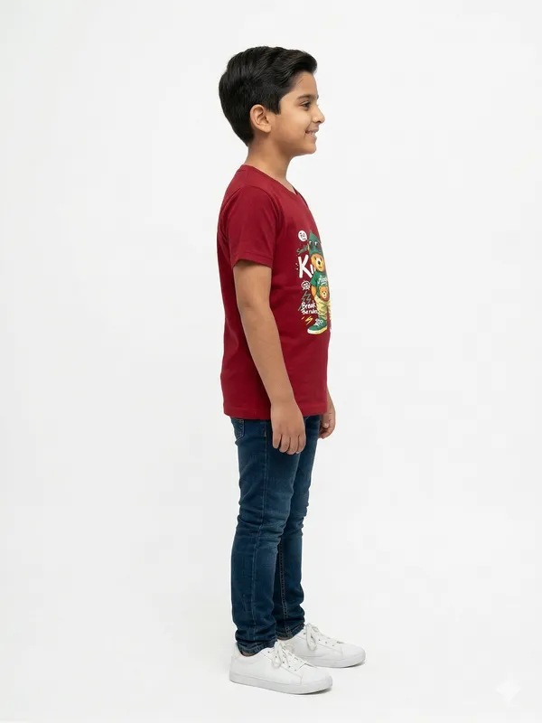Maroon_100%_Cotton_Graphic_Dtf_Print_T_Shirt_For_Boys
