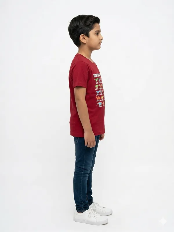 Maroon_100%_Cotton_Graphic_Dtf_Print_T_Shirt_For_Boys