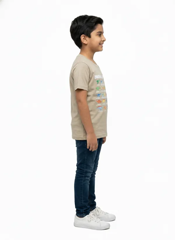Beige_100%_Cotton_Graphic_Dtf_Print_Dinosaur_Alphabet_T_Shirt_For_Boys