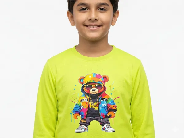 Neon_Green_100%_Cotton_Full_Sleeve_Graphic_Dtf_Print_T_Shirt_For_Boys