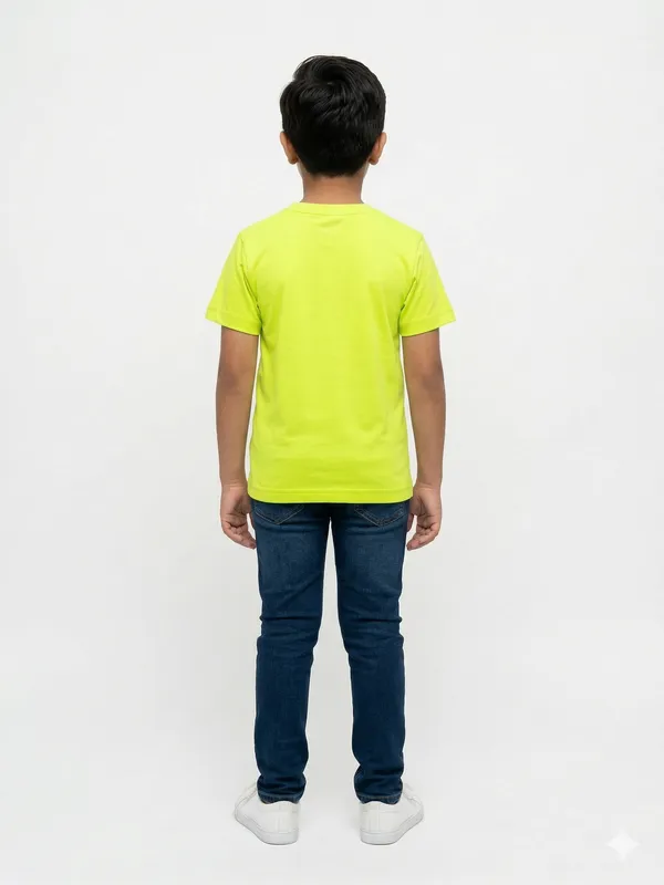 Neon_Green_Cotton_T_Shirt_Plain_For_Boys
