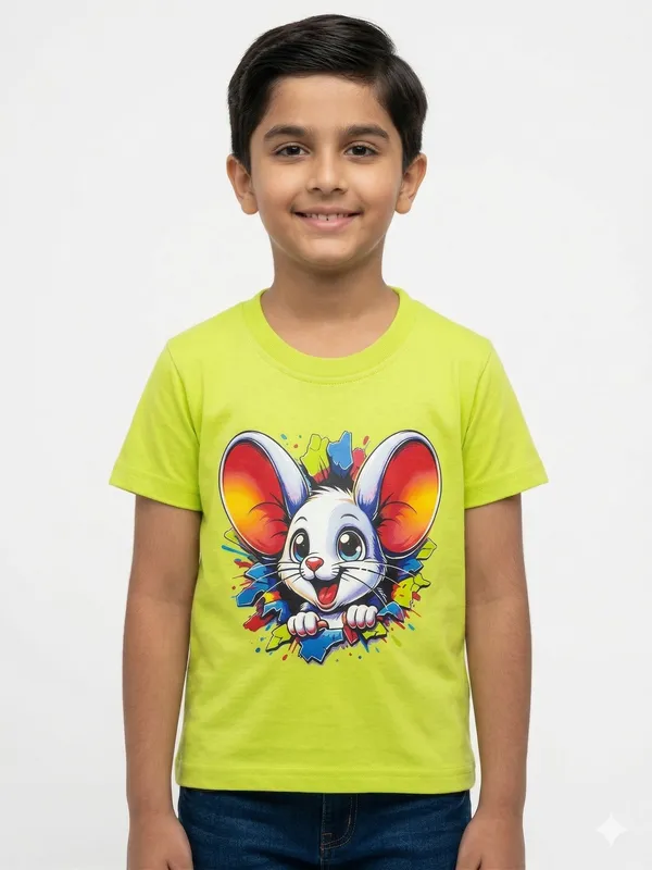 Neon_Green_Cotton_Graphic_Dtf__Print_T_Shirt_For_Boys