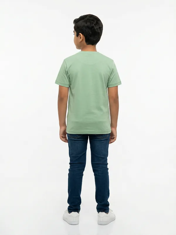 Light_Green_Cotton_Regular_Fit_Crew_Neck_T_Shirt_Plain_For_Boys