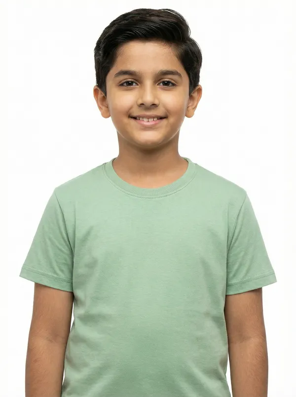 Light_Green_Cotton_Regular_Fit_Crew_Neck_T_Shirt_Plain_For_Boys